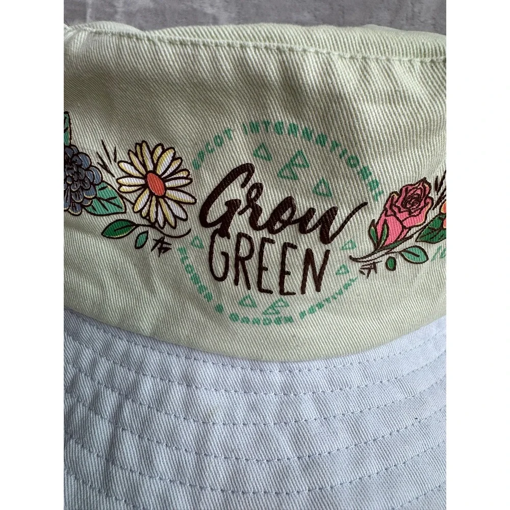 Disney Epcot Flower Garden Festival Grow Green Spirit‎ Jersey Bucket Hat Mint